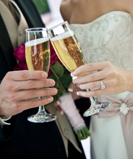 Wedding Caterer - Bride and Groom Champagne Toast